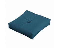 Coussin de sol uni capiton central 100% coton garnissage polyester ROMEO 40X40CM bleu canard - Textile séjour