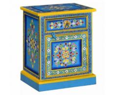 Meelady Armoire de Rangementde en Bois de Turquoise Peinture à la Main pour Chambre 40 x 30 x 50 cm - Tables de chevet