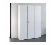 SPACE Armoire de chambre style contemporain - Blanc mat - L 175 cm - Armoire