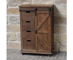 Meuble Bahut Enfilade Buffet Industriel Campagne 110 cm - Buffets