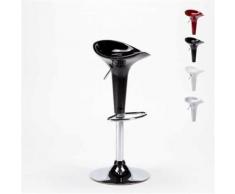Tabouret haut bar et cuisine en polypropylène pivotant et réglable en hauteur BOSTON, Couleur: Noir - Tabourets