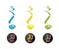 Lot de 40 suspensions spirale 30 ans - 60 cm - Objet à poser