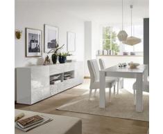 Salle à manger design buffet 241 cm blanc laqué ELMA - L 180 x P 90 x H 79 cm - Tables salle à manger
