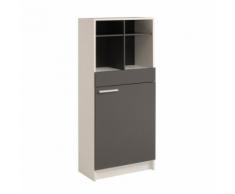 Demi colonne panier à linge - anthracite et blanc - Meubles de salle de bain