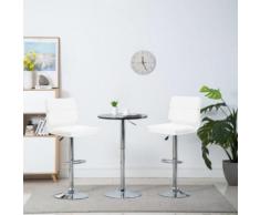 Meelady Tabouret de Bar Hauteur Réglable lot de 2 pcs en Métal chaise de bar de Cuisine Stools Moderne blanc 44 x 50 x (93-114) cm - Chaise