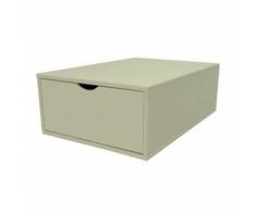 Cube de rangement profondeur 75 cm + tiroir Bois, Couleur: Moka - Boite de rangement