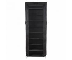 Armoire étagères à chaussures 10 couches avec housse 27 paires de chaussures Rangement Pratique en toile avec zip couleur noir 58 x 28 x 160cm - Meubles à chaussures