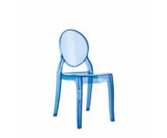 Chaise enfant 'KIDS' bleue transparente en matière plastique - Chaise