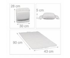 Coussin de bain oreiller de bain lot de 2 coussin pour la nuque baignoire avec ventouses pratiques, blanc - Linge de bain