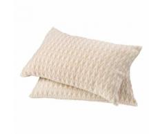 Lot de coussins rectangulaires déhoussables en coton - dessin jacquard Toison d'or Beige 40x60 cm - Textile séjour