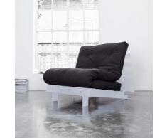 Pack matelas futon gris anthracite coton structure en bois gris clair 90x200 - Terre de Nuit - Ensembles matelas et sommier