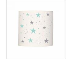 Abat-Jour Étoiles Magiques Turquoise Et Gris Cylindrique Lilipouce Vert clair 20 cm - Suspensions et plafonniers