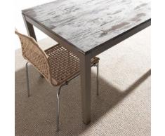 Table à manger moderne effet bois et blanc JENA - Option 5 - Tables salle à manger