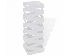 Blanc Carré Porte-parapluie Stockage pour cannes bâtons Acier 48,5 cm - 242468 - Armoire