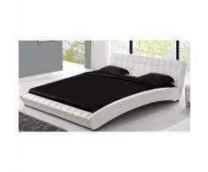 Lit Chelsea - Cadre de lit en simili capitonné Blanc - 140x190cm - Cadre de lit