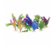 16 plantes artificielles pour aquarium en plastique - Objet à poser