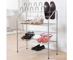 Etagère à chaussures en métal laqué + 12 supports verticaux 69.5x27.5x88cm Harry - Meubles à chaussures