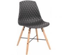 Chaises assise capitonnée et pieds en chêne (lot de 2) - Chaise