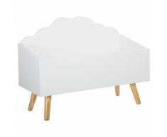 Coffre de rangement enfant Nuage - Longueur 58 cm - Blanc - Coffres