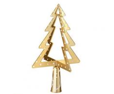 Cimier 3D de sapin de Noël - Sapin - Or et blanc - Objet à poser