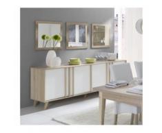 Buffet, enfilade, bahut GM MALMO + 3 miroirs. Meuble design type SCANDINAVE. Effet ultra tendance pour votre salon - Buffets