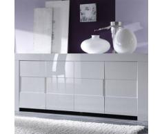 Buffet salle à manger design blanc laqué LIMA - L 210 x P 50 x H 84 cm - Buffets