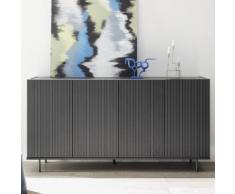 Enfilade 4 portes design gris TERAMO 2 - L 184 x P 50 x H 101 cm - Buffets