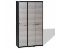 vidaXL Armoire de rangement de jardin avec 4 étagères Noir et gris - Étagère