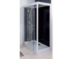 Aqua+ - cabine de douche rectangle transparent accès de face porte pivotante 80x120 hydromassante - rica - Installations salles de bain