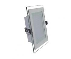 6w mini panneau led verre carr blanc froid - Appliques et spots