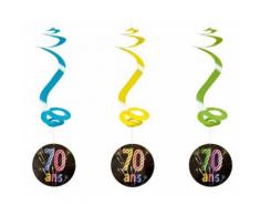 Lot de 40 suspensions spirale 70 ans - 60 cm - Objet à poser