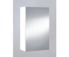 Miroir de salle de bain avec rangements 1 porte en blanc brillant, 65 x 40 x 21 cm -PEGANE- - Miroir