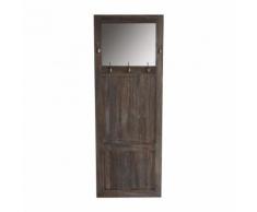 Porte-manteau meuble d'entrée avec miroir 180x65x7cm marron vintage MED04036 - Objet à poser