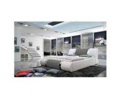 JUSTyou ATLANTIS Lit rembourré 175x239x83 Blanc Gris - Canapés