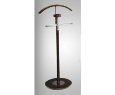 Valet de nuit simple Marron en satin chromé, Dim : 47 x 34 x 107 cm (Poids : 3.9 Kg) -PEGANE- - Portants et valets de nuit