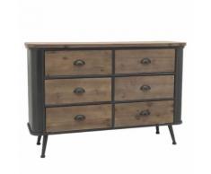 Bahut Bois Fer Commode Enfilade Industrielle 119 cm x 79.50 cm - Commodes