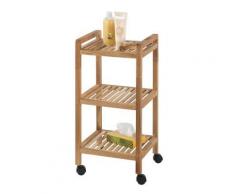 Étagère sur roulettes norway à 3 rayons - bois de noyer - Accessoires de rangement
