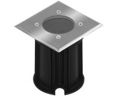 Spot de sol carré led, inox, plastique, verre brossé ranex 5000.459 - Eclairage extérieur