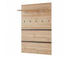 Penderie murale 5 accroches 1 étagère en bois L96cm H147cm LISSABON - Etagères murales et tablettes
