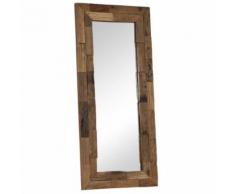 Miroir Bois Massif de Traverses pour Entrée ou Salle de Bain 50 x 110 cm - Objet à poser