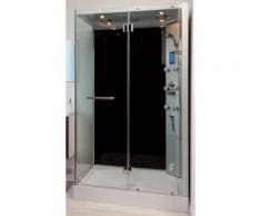 Aqua+ - cabine de douche accès de face porte pivotante transparente hydromassante 80x120 cm fonction hammam - fiza - Installations salles de bain