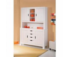 Buffet vaisselier blanc pin massif GAIA - Buffets