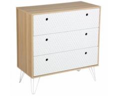 Paris prix - commode 3 tiroirs scandinave 'effy' 85cm naturel - Commodes