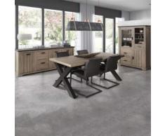Salle a manger complète couleur bois et anthracite LEWIS - L 120 x P 45 x H 180 cm - Ensemble de meubles