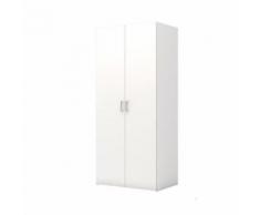 SPACE Armoire de chambre style contemporain décor blanc - L 78 cm - Armoire