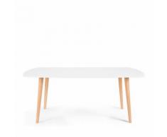 Table à manger en bois 180x90 Sion - Couleur - Blanc - Tables salle à manger