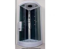 Aqua+ - cabine de douche grise 1/4 de cercle accès d'angle transparent portes coulissantes 90x90cm hydromassante - armonie - Installations salles de bain
