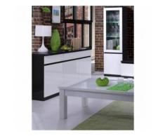 Buffet, bahut, enfilade 3 portes et 3 tiroirs FABIO. Noir et blanc laqué high gloss - Buffets