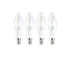4x ampoule LED SMD Blanc Chaud, style bougie à filament - Ampoules à LEDs