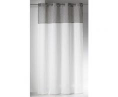 Voilage à oeillets polyester blanc parement contrasté uni 140x240cm EPURE - Gris - Rideaux et stores